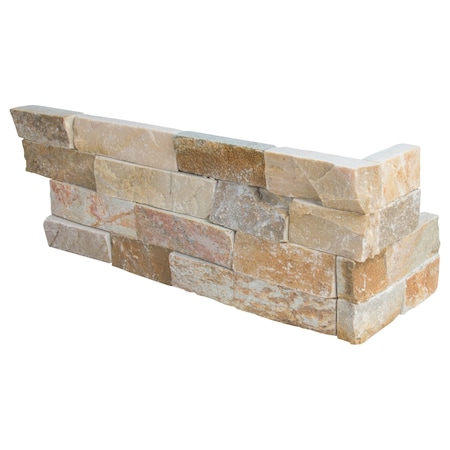Msi Golden White Splitface Ledger Corner SAMPLE Natural Quartzite Wall Tile ZOR-PNL-0058-SAM